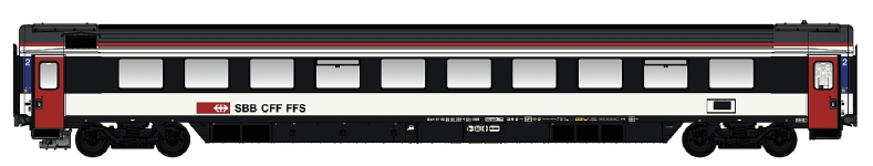 LS Models LS47381 - H0 - Euro-City Wagen 2. Kl., SBB, Ep. VI
